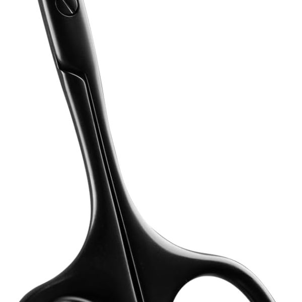 Oasisgalore Premium Nose Hair Scissors for Men Women, Facial Hair Small Grooming Scissors, Curved Safety Blades with Rounded Tip for Trimming Small Details Facial Hair, Ear Hair, Eyebrow - Black