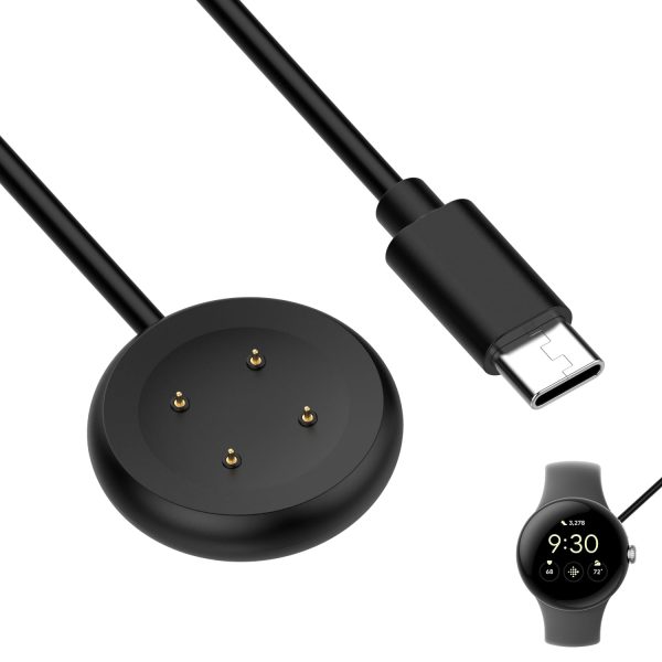 T Tersely Watch Charger Cable, Smartwatch Charger for Google Pixel Watch 3/2(45mm/41mm), 1M Magnetic Watch Charger, USB Type C Replacement Charging Cable Cord Stand for Google Pixel 3