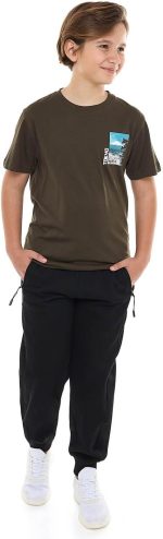 ⁦R&B Boys 125-1163Tb245-1 Print Detail T-Shirt With Crew Neck And Short Sleeves⁩ - الصورة ⁦5⁩