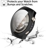 ⁦جراب حماية لساعة هواوي 5 46 ملم من ازوني مع واقي شاشة - تغطية كاملة من البولي يوريثين الحراري الناعم [حساس للمس] [مقاوم للخدش] [شفاف HD] ممتص صدمات حماية 360 درجة - اسود | متوافق مع ساعة هواوي 5 46⁩ - الصورة ⁦2⁩