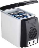 QBNZAXC Mini fridge 6L Car Refrigerators Ultra Quiet Low Noise Car Mini Fridge Freezer Cooling and Heating Box 2 In 1 Multi-function Travel(B)