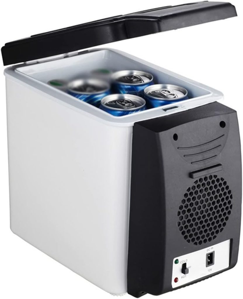 QBNZAXC Mini fridge 6L Car Refrigerators Ultra Quiet Low Noise Car Mini Fridge Freezer Cooling and Heating Box 2 In 1 Multi-function Travel(B)
