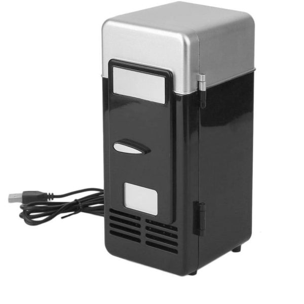 ثلاجة صغيرة 3 الوان 194 × 90 × 90 ملم موفرة للطاقة وصديقة للبيئة 5 فولت 10 واط بمنفذ USB للسيارة والقارب والسفر ومستحضرات التجميل من كيو بي ان زد ايه اكس سي (اسود)
