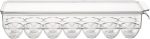 ⁦Lawazim Egg Holder for Fridge - Clear Plastic Egg Storage Container with Lid, 14-Egg Capacity, and BPA-Free Stackable Design - for Refrigerator Organization, Meal Prep, and Small Kitchens⁩ - الصورة ⁦3⁩