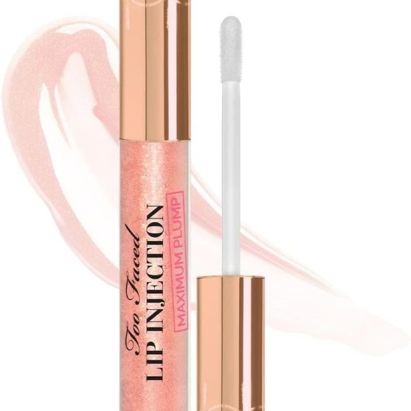Too Faced Lip Injection Maximum Plump Extra Strength Lip Plumper Gloss | Hydrating, Volumizing, + Plumping, 0.14 Fl Oz, Cotton Candy Kisses