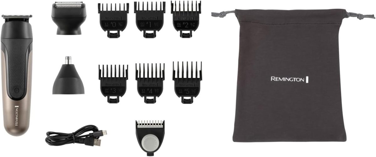 ⁦Remington Multi-Hair Trimmer & Beard Trimmer Men's ONE [Includes 10 Attachment Heads/Combs] Hair Trimmer, Beard Trimmer, Twill/Nose & Ear Trimmer (Waterproof, Lithium) Multi-Groomer PG760⁩ - الصورة ⁦14⁩