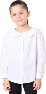 بلوزة بيسيك بتصميم قميص للبنات من ريد تاغ