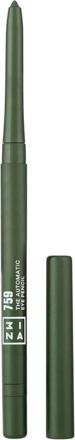 3 اينا قلم تحديد عيون اوتوماتيكي 759 يدوم لمدة 24 ساعة من ميك اب - اخضر زيتوني - مقاوم للماء - تركيبة عالية الاصطباغ - كريمي - مبراة وفرشاة - طرف دقيق - لم يتم اختباره على الحيوانات