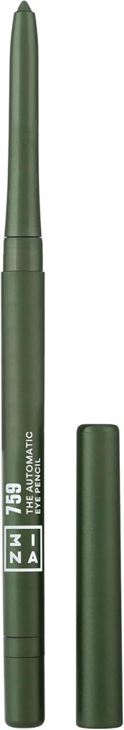 3 اينا قلم تحديد عيون اوتوماتيكي 759 يدوم لمدة 24 ساعة من ميك اب - اخضر زيتوني - مقاوم للماء - تركيبة عالية الاصطباغ - كريمي - مبراة وفرشاة - طرف دقيق - لم يتم اختباره على الحيوانات