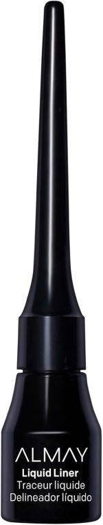 محدد العيون السائل من ألماي، مقاوم للماء ويدوم طويلاً، لا يسبب الحساسية، خالٍ من القسوة على الحيوانات، خالٍ من العطور، تم اختباره من قبل أطباء العيون، 221 أسود، 0.08 أونصة، وامض