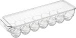 ⁦Lawazim Egg Holder for Fridge - Clear Plastic Egg Storage Container with Lid, 14-Egg Capacity, and BPA-Free Stackable Design - for Refrigerator Organization, Meal Prep, and Small Kitchens⁩ - الصورة ⁦2⁩