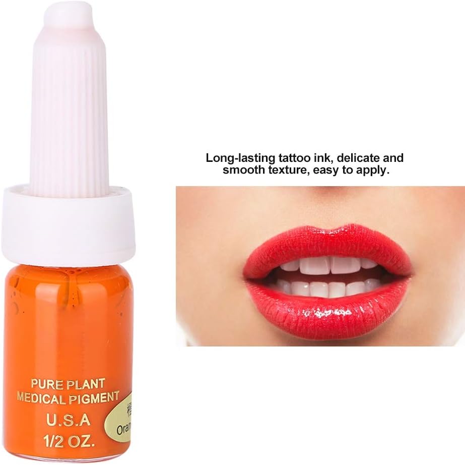 51viuHGMypL._AC_SL1001_.jpg Tattoo Ink, Professional No Irritation Pigment 10ml Tattoo Supply for Eyebrow Tattoo, Lip Tattoo and Eyeliner Tattoo(Orange Red(Lip)) - الصورة 3