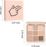 ⁦Shimmer Matte Nude Pink Eyeshadow Palette, Long Lasting Eyeshadow, Waterproof, Cruelty Free, 9 Coloer Blendable Shades in Soft Finishes With Beautiful Pearls⁩ - الصورة ⁦6⁩