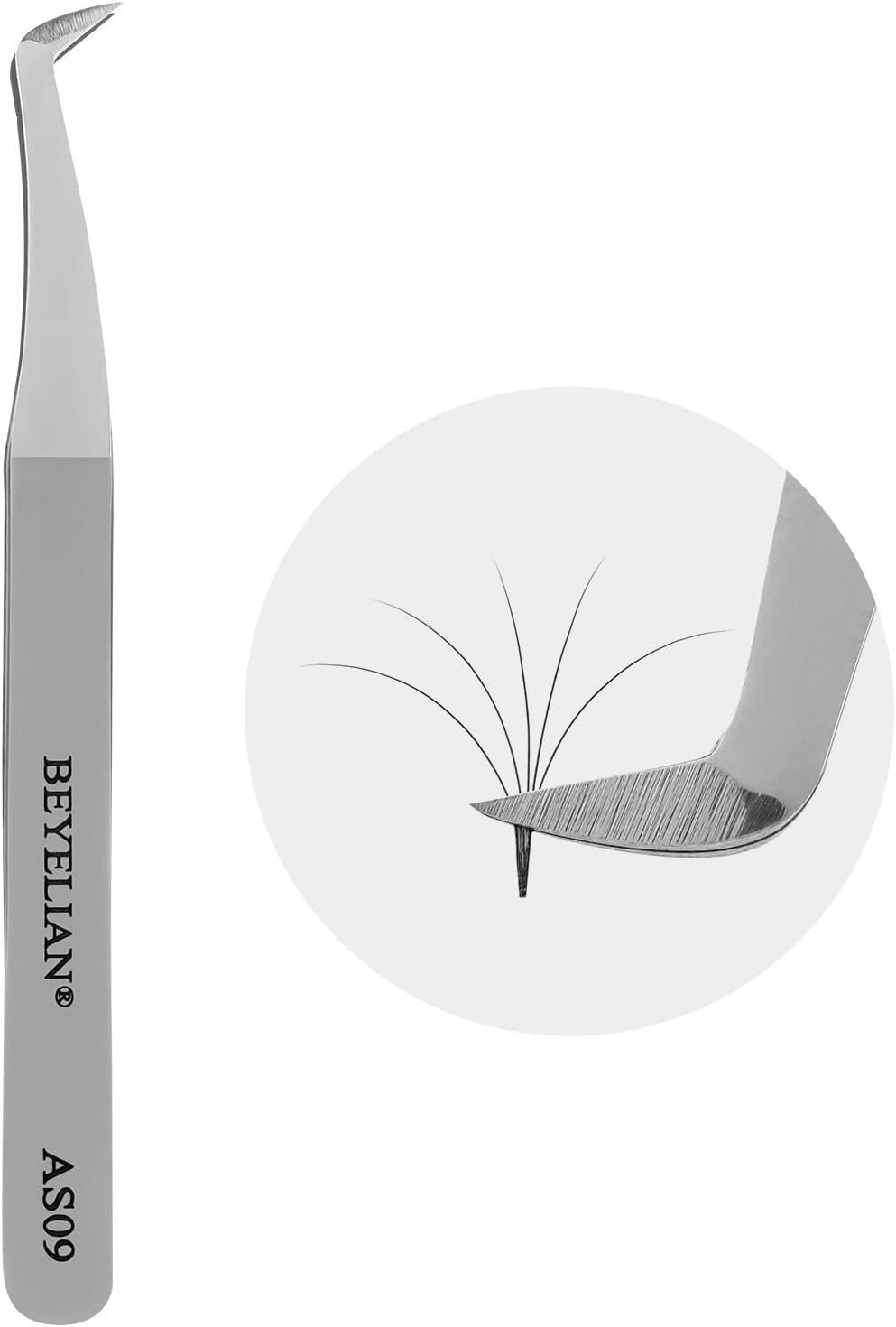 51x0Ecmq4PL._AC_SL1500_.jpg BEYELIAN Volume Queen Curved Eyelash Extension Tweezers for 3D-6D Volume Lash Application Stainless Steel Precision Tweezers (#AS09) - الصورة 8