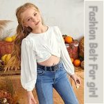 ⁦Bukela 5 Pieces Girls Fashion Belt PU Leather Belts Cute Heart Shape With Metal Buckle Elastic Stretch Adjustable Waist Belt for Girls Jeans Dress⁩ - الصورة ⁦4⁩