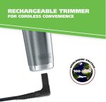 ⁦WAHL Lithium Ion Stainless Steel Trimmer | Worldwide Voltage | LED Battery Indicator and Accessories - Professional Grade Hair Grooming Kit | Beard Trimmer for Men (9818-727)⁩ - الصورة ⁦7⁩