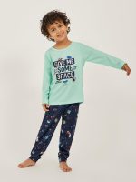 ⁦Styli Boys Printed Long Sleeve T-Shirt And Jogger Pyjama Set⁩ - الصورة ⁦2⁩