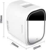 ⁦BBFVJRDD Mini fridge for office الثلاجة مع قاد مصباح مرآة كاملة ماكياج مصغرة كهربائية محمولة مرآة ماكياج جمال الثلاجة 8L غرفة نوم أنثى⁩ - الصورة ⁦4⁩