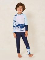⁦STYLI Boys Toddler Printed Long Sleeve Swimming Set⁩ - الصورة ⁦2⁩