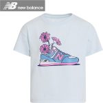 ⁦نيو بلانس بدلة رياضية للبنات من 3 قطع - طقم ملابس رياضية من مزيج القطن والصوف - بلوفر بغطاء للرأس وتيشيرت وبنطال رياضي (4-12)⁩ - الصورة ⁦3⁩