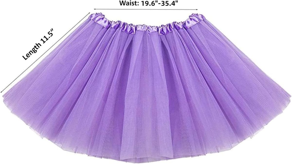 ⁦THE WHITE SHOP Kids Tutu Skirts 3 Layered Tulle, Fit Most 4-11 yrs Little & Big Girls for Dance Party Costume⁩ - الصورة ⁦2⁩