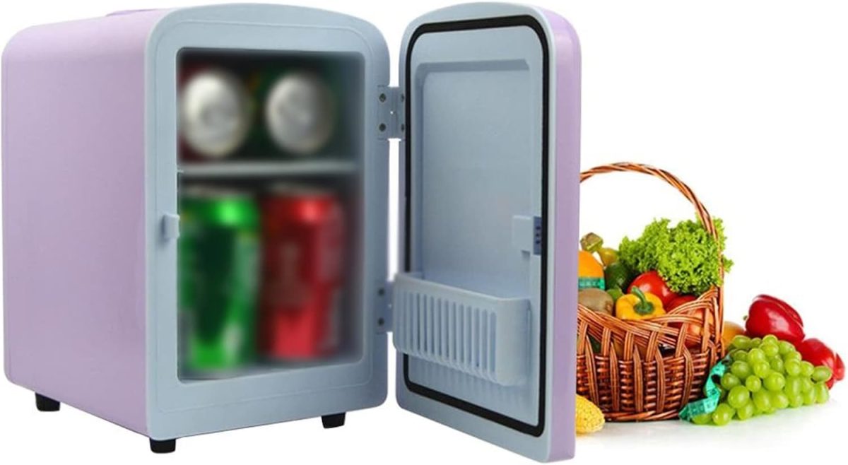 ⁦QBNZAXC Mini fridge 4L Mini Fridge Cooler And Warmer Portable Personal Fridge Electronic Fridge Food Cosmetics Fridge For Home Office(A)⁩ - الصورة ⁦4⁩