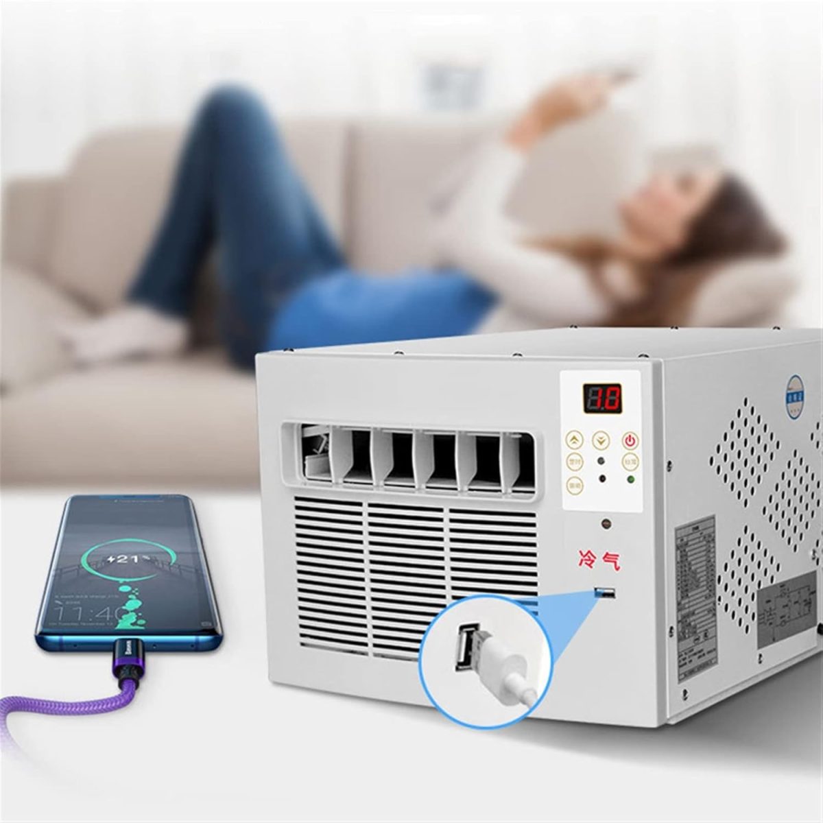 ⁦Avcbno Mini air conditioner Mobile Small Air Conditioner Refrigerator Mini Air Conditioner Desktop Mini Refrigerator Pet Cooling⁩ - الصورة ⁦4⁩
