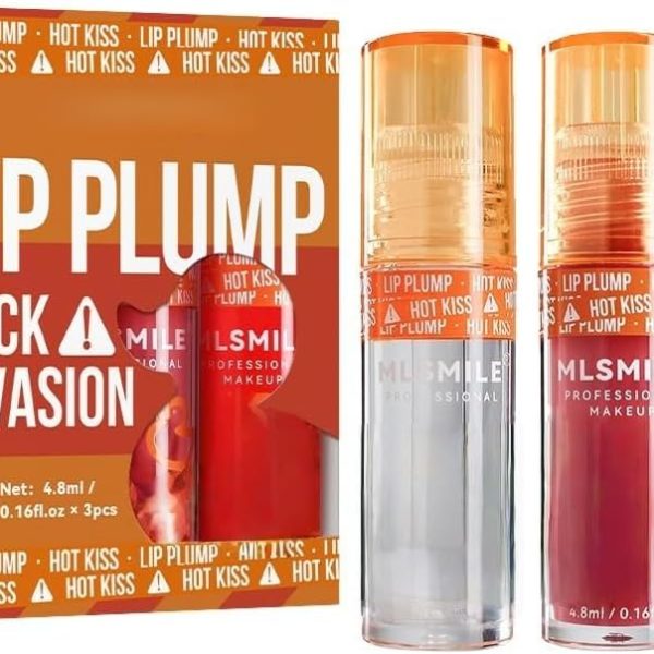 3 Colors Duck Lip Plumper Gloss Set B, Glitter Shine Korean Clear Lip Gloss - No Sticky Hydrating Lip Glow Oil, Primer Lip Tint & Tinted Lip Balm for Sexy Plump Lips