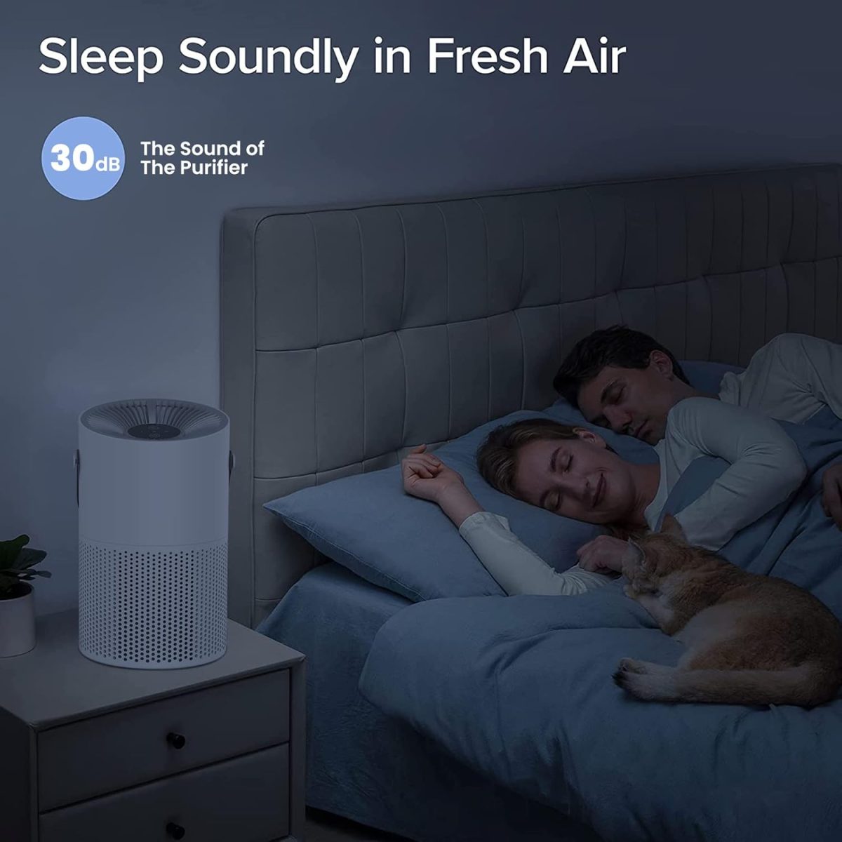 ⁦perforlld Air Purifier, USB 360° HEPA Air Filter Cleaner with 3 Speed & Low Noise,Remove 99.97% Dust Smoke Pollen Pet Dander Hair Smell, Purifies Max up to 71m²/H, for Bedroom Home Office⁩ - الصورة ⁦2⁩