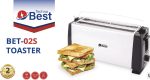 ⁦Techno Best 1300W 4 Slice Stainless Steel Electric Toaster/Efficient Breakfast Toasting/Breakfast machine with Browning control/Black Grey/BET-02S⁩ - الصورة ⁦5⁩