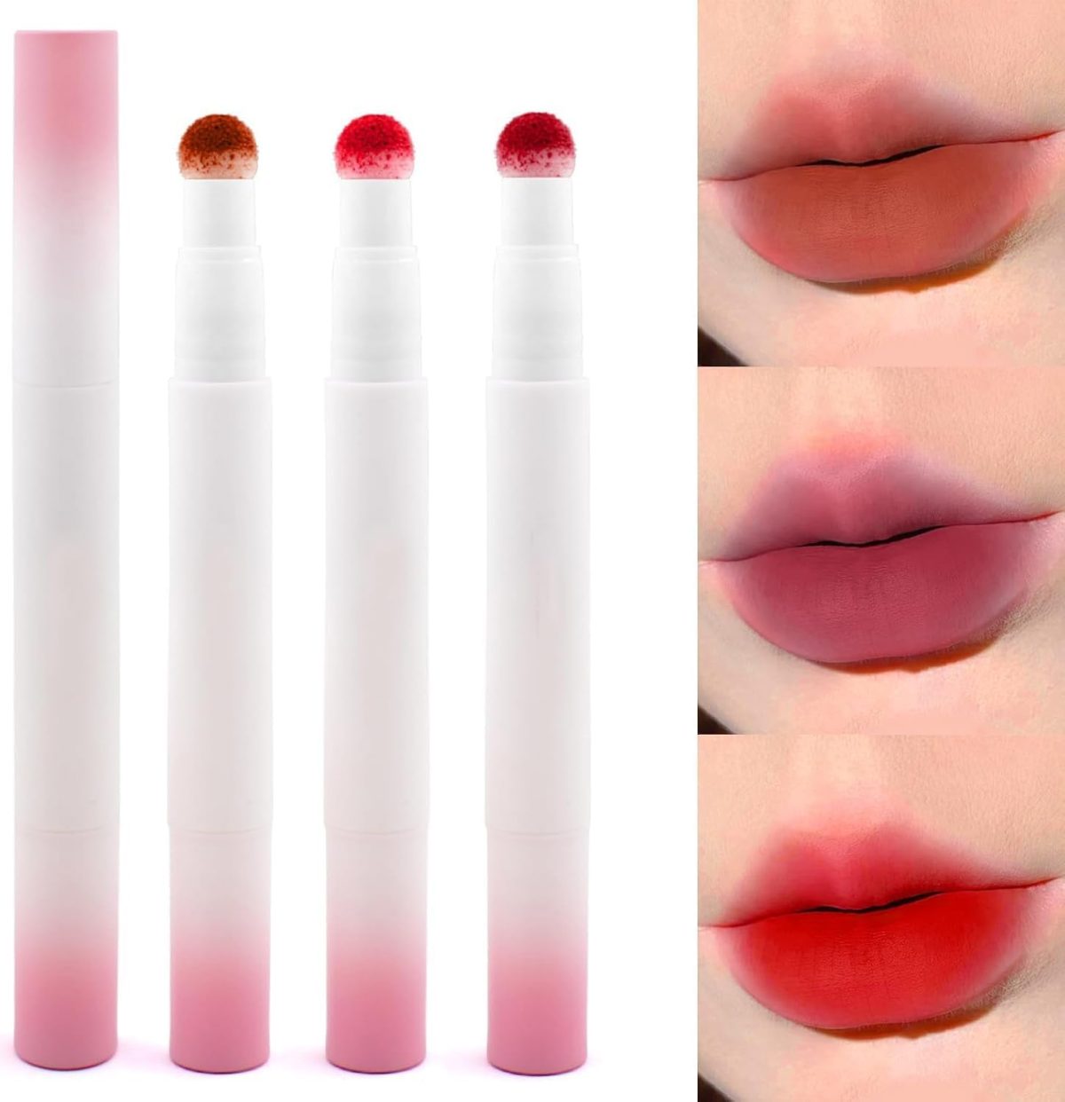 ⁦3Pcs Velvet Matte Liquid Lipstick Set for Women, Highly Pigmented Lip Cream, Moisturizing Nude Lip Balm, Waterproof 24-Hour Lip Stain, Ideal Gift for Makeup Lovers⁩ - الصورة ⁦7⁩