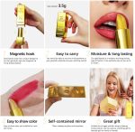 ⁦احمر شفاه ذهبي، ملون شفاه مخملي نود احمر وزهري، لا يتلطخ ولا يبهت، ناعم يدوم طويلا غير لاصق، ملمع شفاه مقاوم للماء غير لامع، مكياج يومي للسيدات، مكياج اساسي للنساء⁩ - الصورة ⁦6⁩