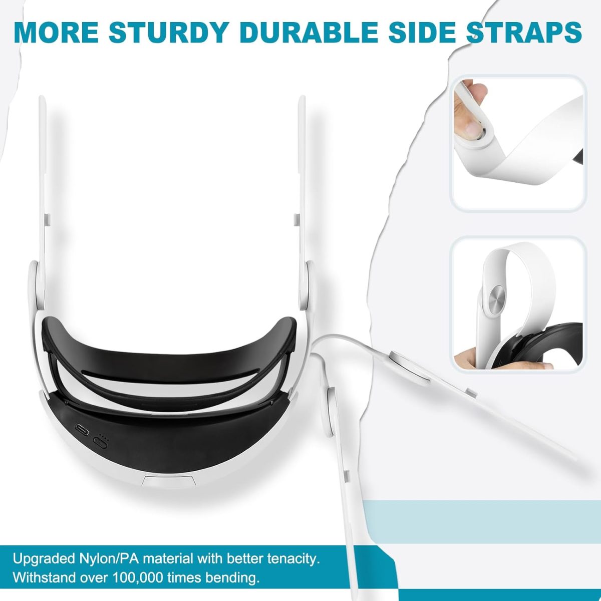 ⁦Hurra Head Strap with Battery for Oculus Quest 2, 10000mAh Fast Charging Battery Pack Extend 8H Playtime, Counter Balance Adjustable Elite Strap Replacement Accessories Enhanced Comfort Support in VR⁩ - الصورة ⁦5⁩