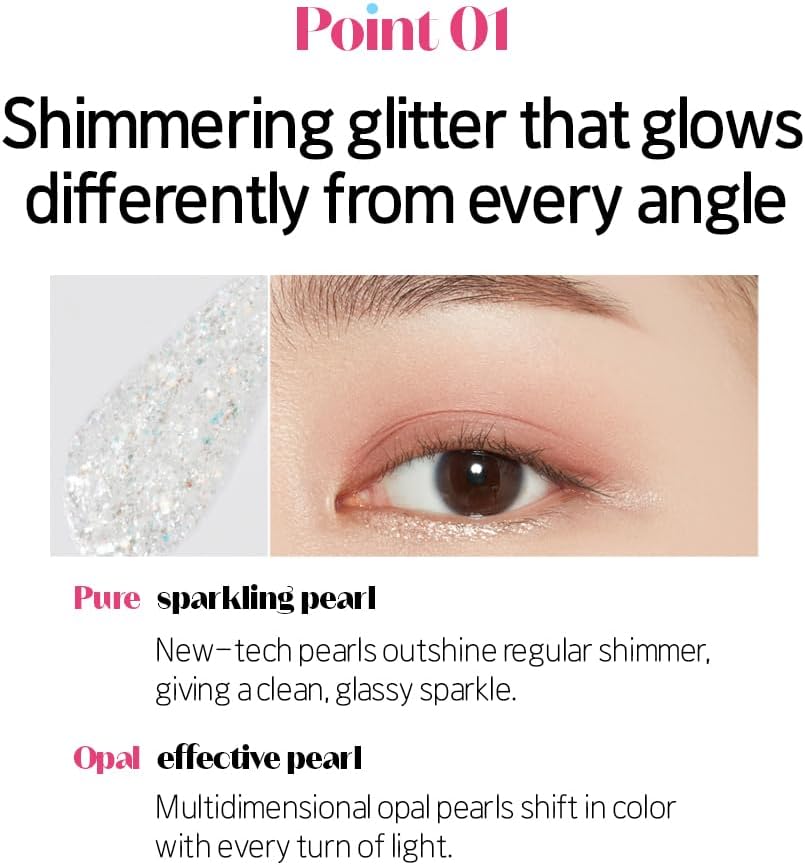 611Cnvj-LdL._AC_SL1000_.jpg ETUDE Tear Eye Drop Liner 8g #3 Pure Sparkling Pearl (21AD) | Long-Lasting Liquid Glitter Eye Makeup with Shiny Magical Sparkle | K-Beauty - الصورة 4