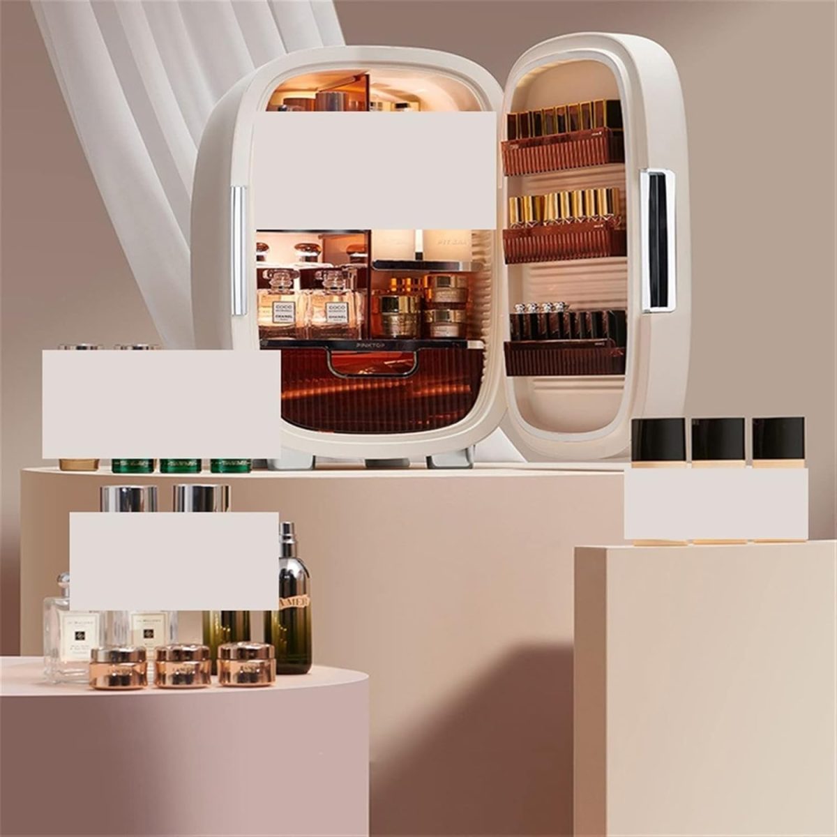 ⁦XXCFVFG Small refrigerator Mini Cosmetic Refrigerator Single Door Skin Care Product Beauty 12L Simple Beauty⁩ - الصورة ⁦3⁩