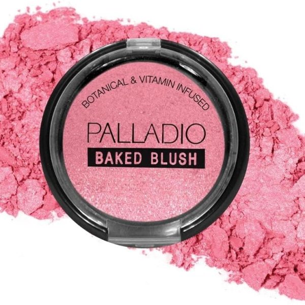 Palladio Baked Blush, Blushin, 2.5g, Highly Pigmented and Shimmery Powder Blush, Apply Dry for Natural Glow or Wet for Dramatic Radiance, Easy to Blend Makeup Blush, Apply Blusher with Blush Brush