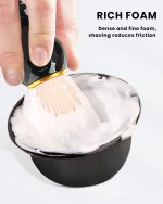 ⁦Men's Shaving Kit, Facial Cleaning Bowl, Beard Brush, Razor Stand, Beard Care⁩ - الصورة ⁦4⁩