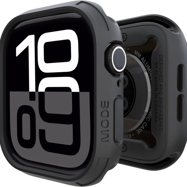 الكسون غطاء حماية لساعة ابل 46 ملم، حافظة متينة ممتصة للصدمات لساعة ابل 10، حافظة واقية عسكرية رياضية مضادة للسقوط والصدمات - اسود