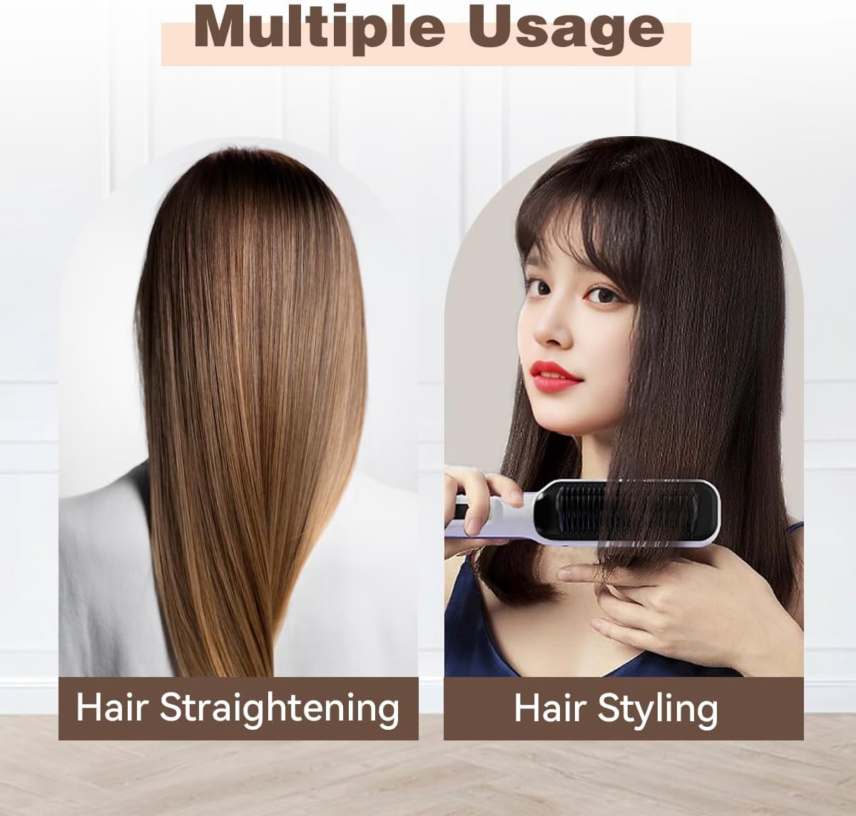 613fqx0jxqL._AC_SL1200_.jpg فرشاة فرد الشعر من اي سي في في، مشط فرد الشعر الأيوني للنساء، مجموعة تسخين ودرجة حرارة سريعة لمدة 20 ثانية (80-230 درجة مئوية)، شاشة LED/مضادة للحروق، تصفيف الشعر في الصالون في المنزل - الصورة 8