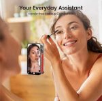 ⁦حافظة حماية مزدوجة الجوانب تثبت بالشفط من السيليكون، قابلة للغسل واعادة الاستخدام بدون استخدام اليدين لمقاطع الفيديو وصور السيلفي (قطعتان، اسود-بينك)⁩ - الصورة ⁦5⁩