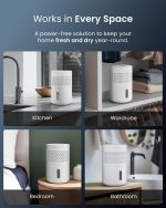 ⁦Pro Breeze Osmo® Dehumidifier - Silent & Refillable Moisture Absorber for Damp & Condensation at Home, Bedroom, Wardrobe, Car - Bathroom Mould Remover with 700g Refillable Tablet - No Power Required⁩ - الصورة ⁦9⁩