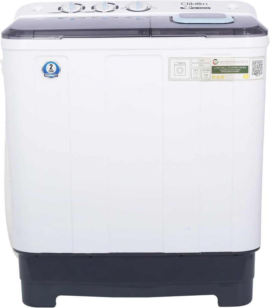 كليكون غسالة بحوضين ، عادي 7 كغ ، تحميل من الاعلى ، متعدد الالوان ، CK616، 7.0 كجم