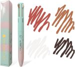 4 in 1 Makeup Pen, Eyebrow/Eyeliner, Eyeshadow, Highlighter, Lip Liner - Waterproof, 4 Color Portable Beauty Pen for Daily & Travel Makeup, Easy-To-Apply, 1 Count