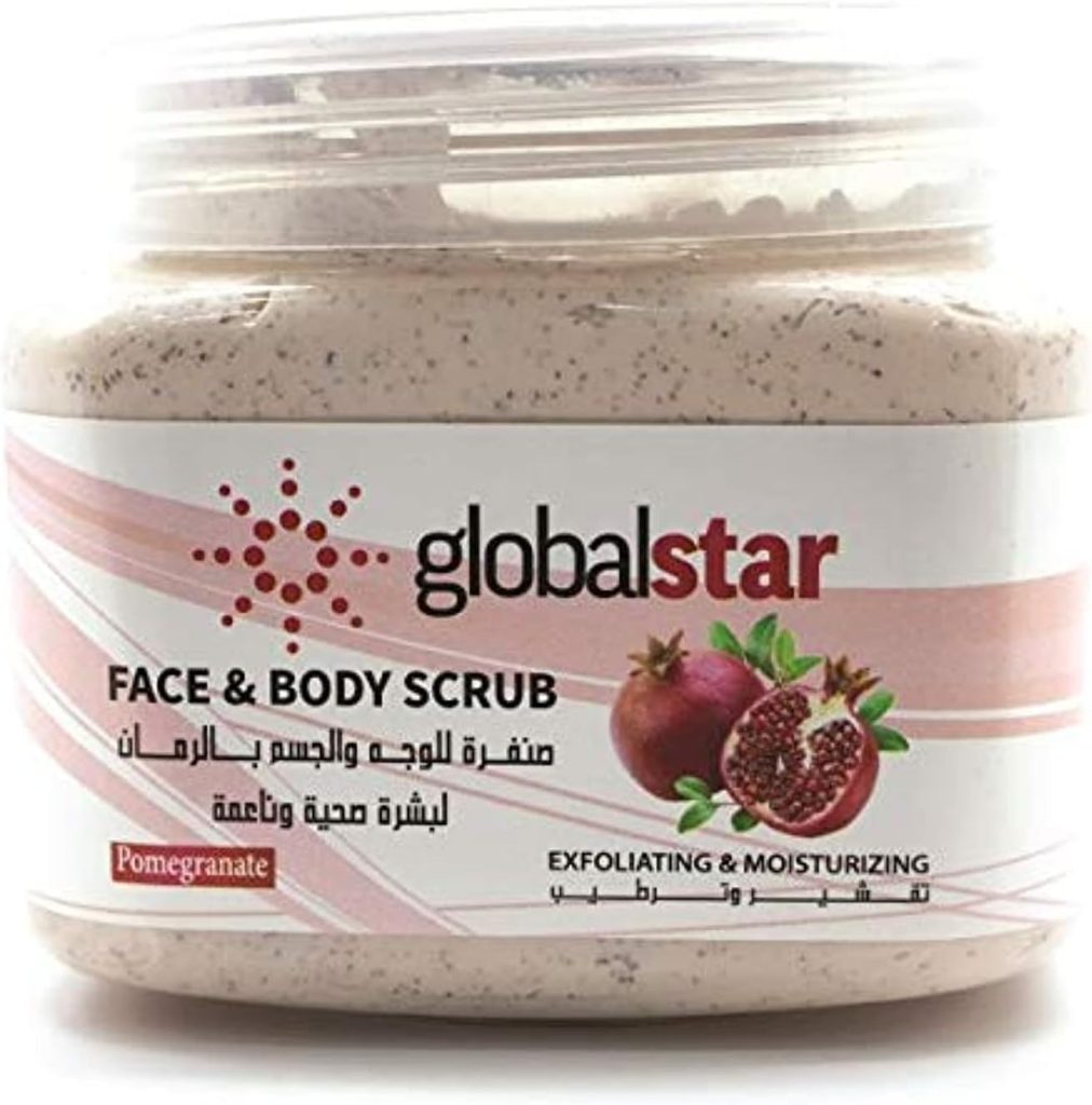جلوبال ستار صنفرة للوجه والجسم بالرمان، للجنسين، 500.0 غرام