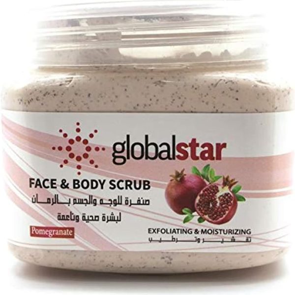 جلوبال ستار صنفرة للوجه والجسم بالرمان، للجنسين، 500.0 غرام
