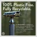 ⁦Rockwell Razors 6C White Chrome Double-Edge Safety Razor for Men and Women with 6 Adjustable Shave Settings and 5 Fully Recyclable Eco Razor Blades⁩ - الصورة ⁦7⁩