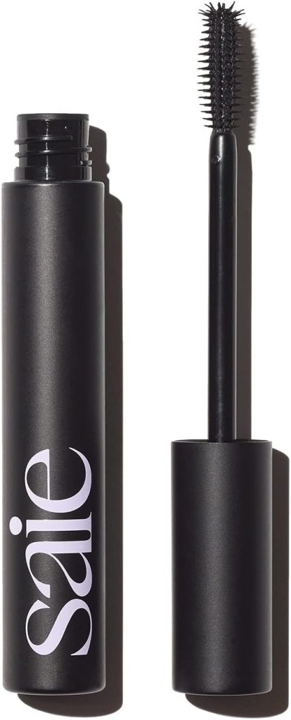 Saie Mascara 101 - Buildable Formula for Lengthening + Volumizing Lashes - Strengthening Mascara - Black (0.31 oz)