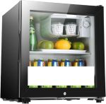 ⁦QBNZAXC Mini fridge Household Small Refrigerator, Single Door Glass Thermostatic Wine Cabinet, Hotel Refrigerated Wine Cabinet⁩ - الصورة ⁦3⁩