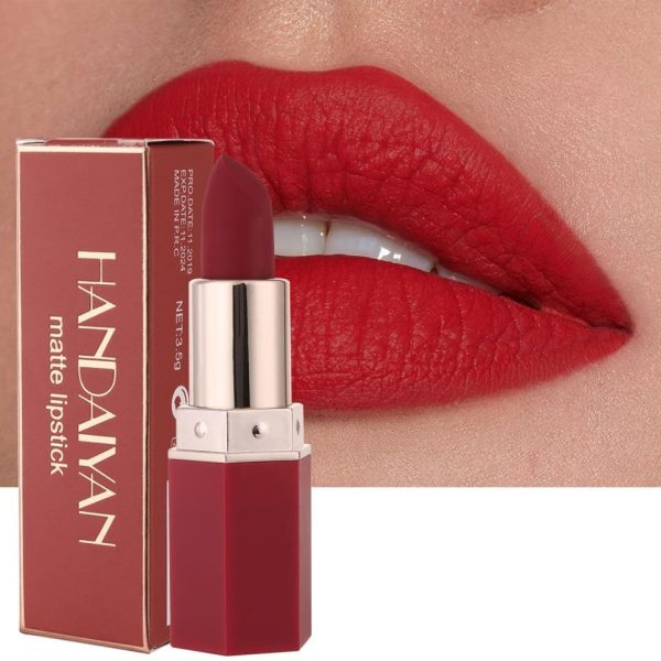 HANDAIYAN Matte Lipstick Moisturizing High Pigmented Waterproof Long Lasting Soft Velvet Lipstick for Women Girls (#4 Scarlet)