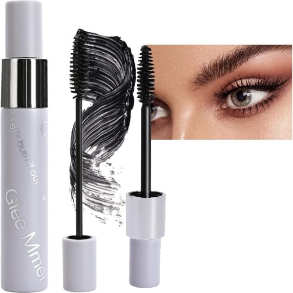 KASTWAVE 2 in 1 Silk Fiber Lash Mascara, Natural Waterproof Smudge-proof, Lengthening and Thickening Effect, Liquid Lash Extensions, No Clumping, Lasting All Day (0.35 oz)